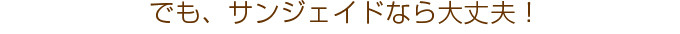 でも、サンジェイドなら大丈夫！